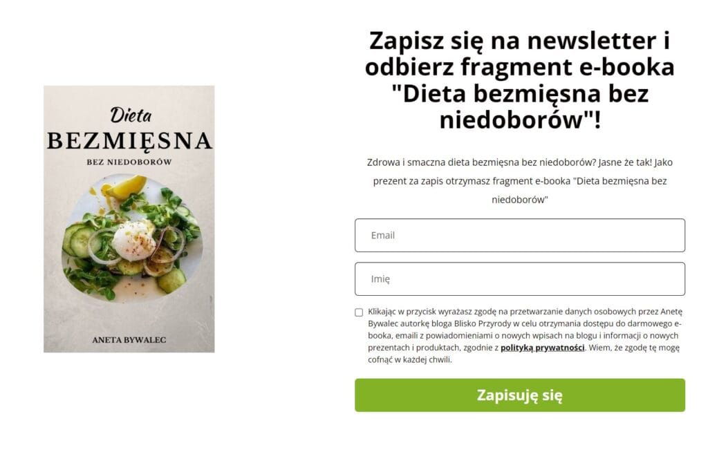 newsletter - dieta bezmięsna bez niedobrów fragmenty