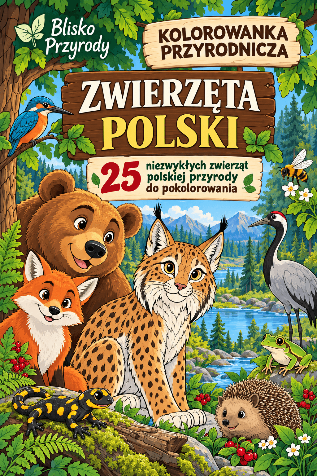 Okładka kolorowanki Zwierzęta Polski